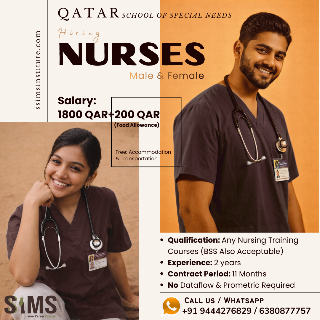Nurse – Qatar School of Special Needs (Male & Female) — Gulf job poster